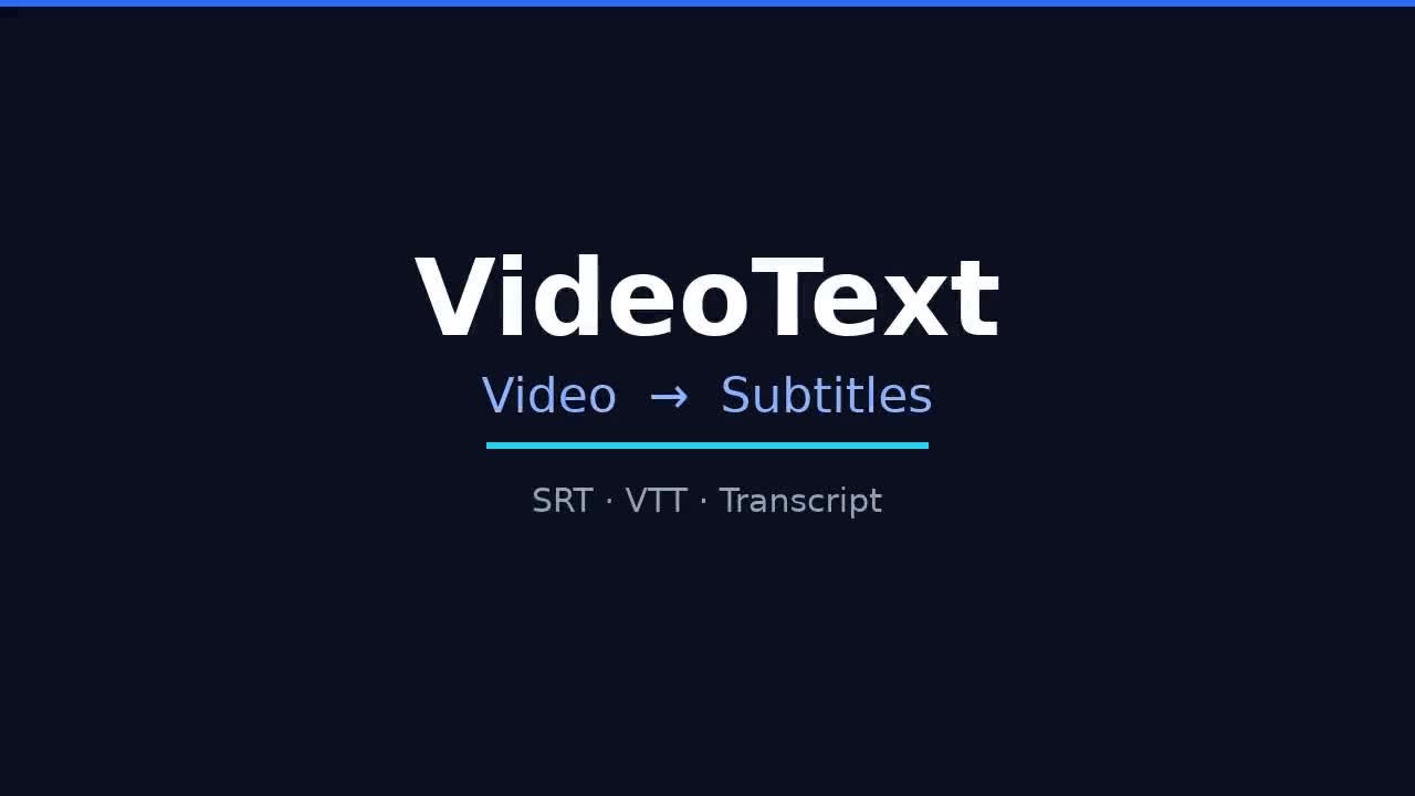 Still frame from clip.mp4 at 6.6 seconds. The burned subtitle reads: Download them as an SRT file in seconds